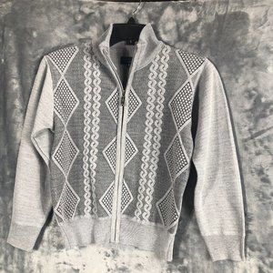 Gioberti Kids and Boys Full Zip Lightweight Geometric Design Cardigan Sweater